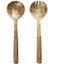 Wooden Salad Servers with Natural Bamboo Handles
