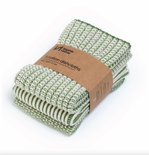 Textured Dish Cloths: Green