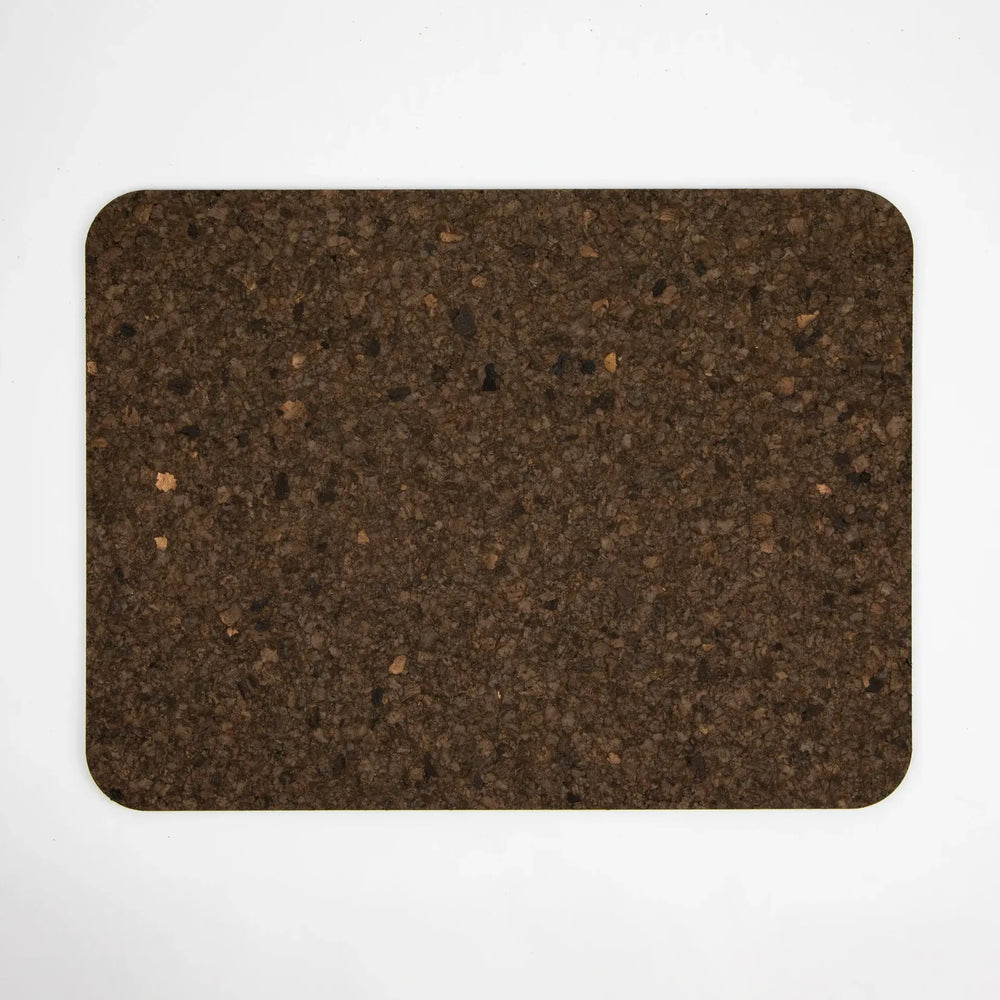 Smoked Rectangle Cork Placemat and Coasters.