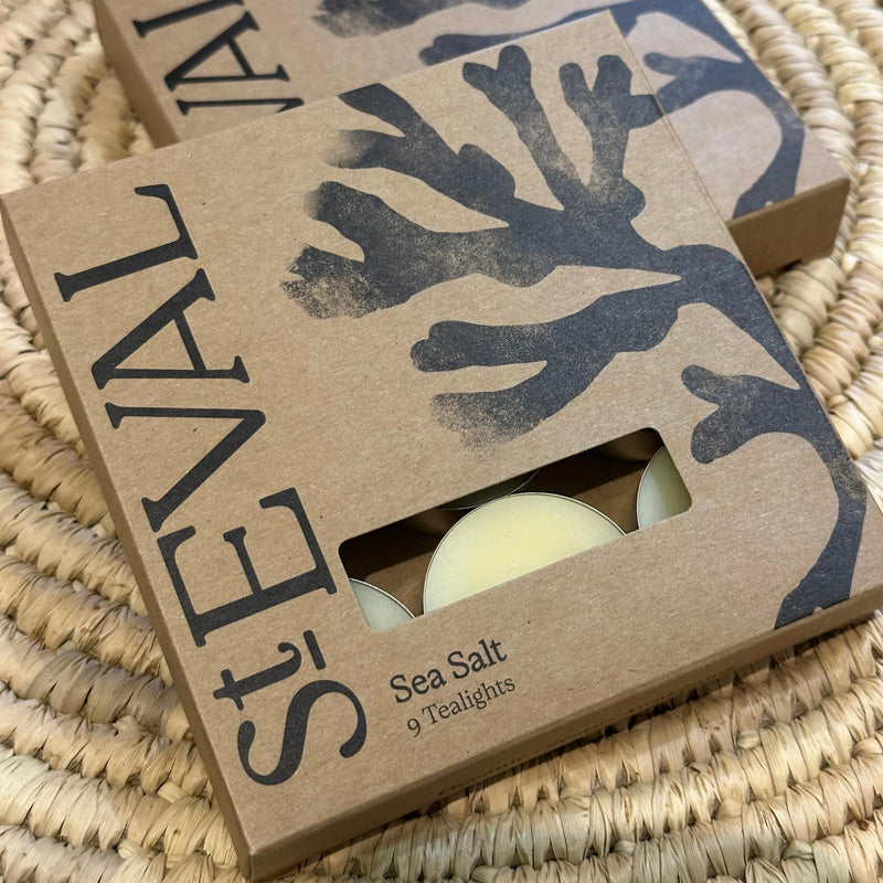 Cozy sea salt scented candle creating a relaxing and fresh atmosphere at home