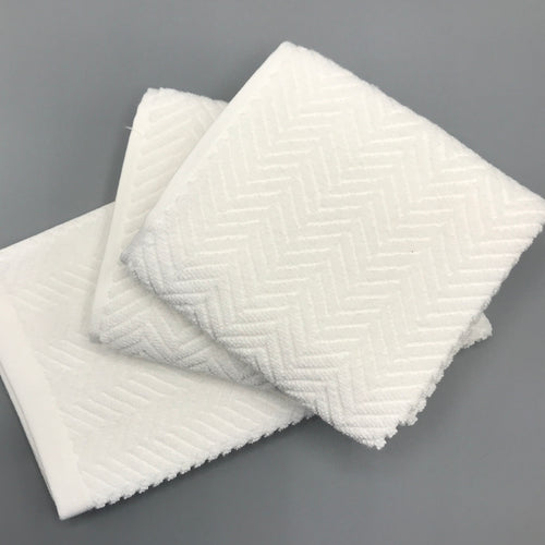 White Herringbone Hand Towel - Bagel&Griff