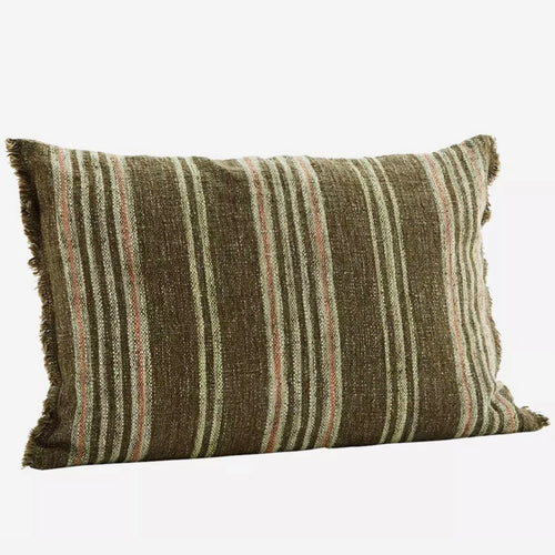 Moss Green Stripe Cushion - Bagel&Griff