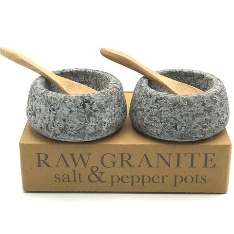 Raw Granite Salt & Pepper Pots - Bagel&Griff