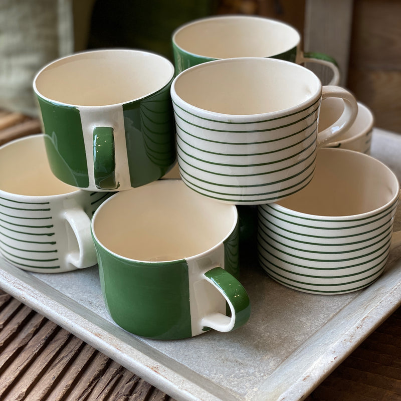 Green Portuguese Ceramic Mugs - Bagel&Griff