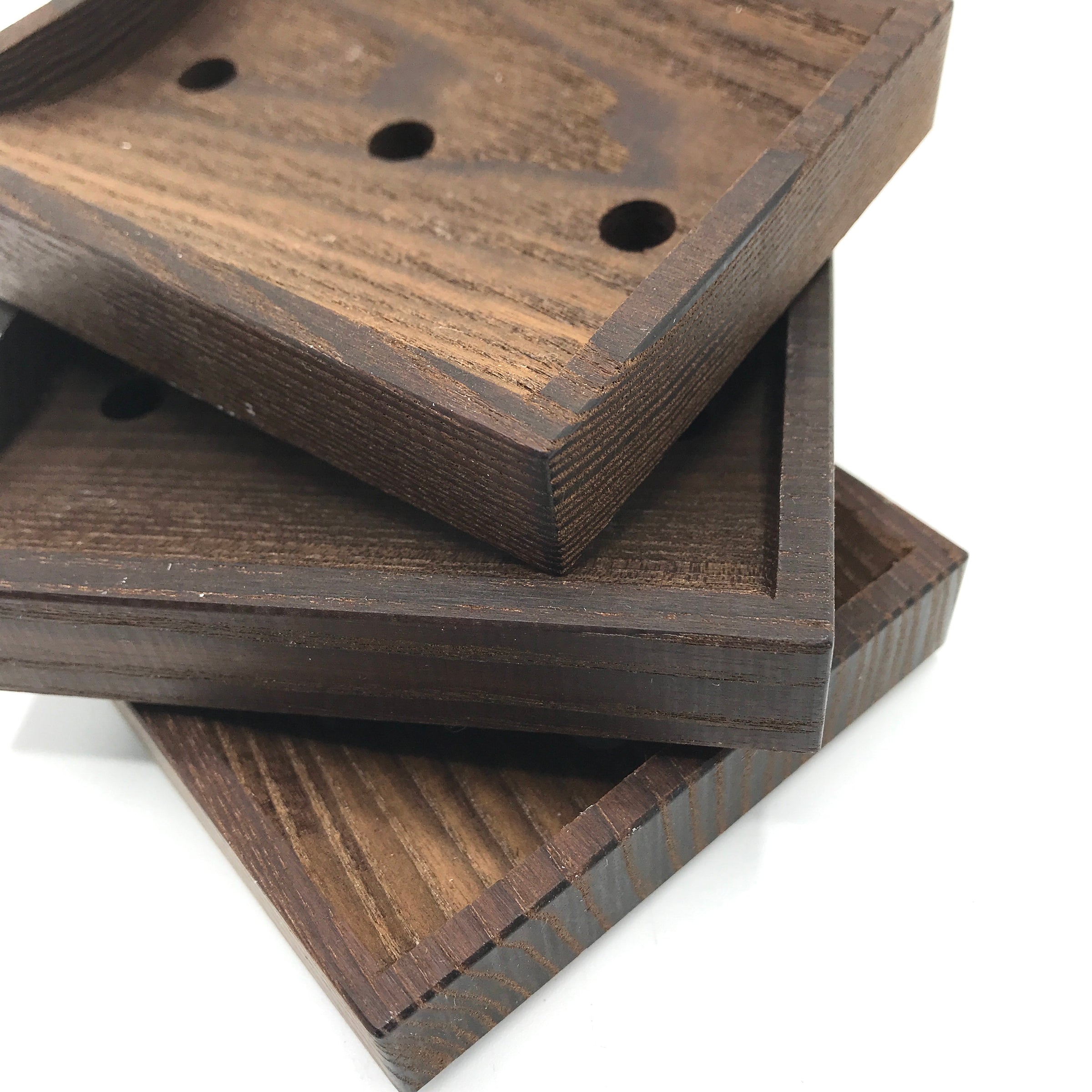 Dark Stain Beechwood Soap Dishes