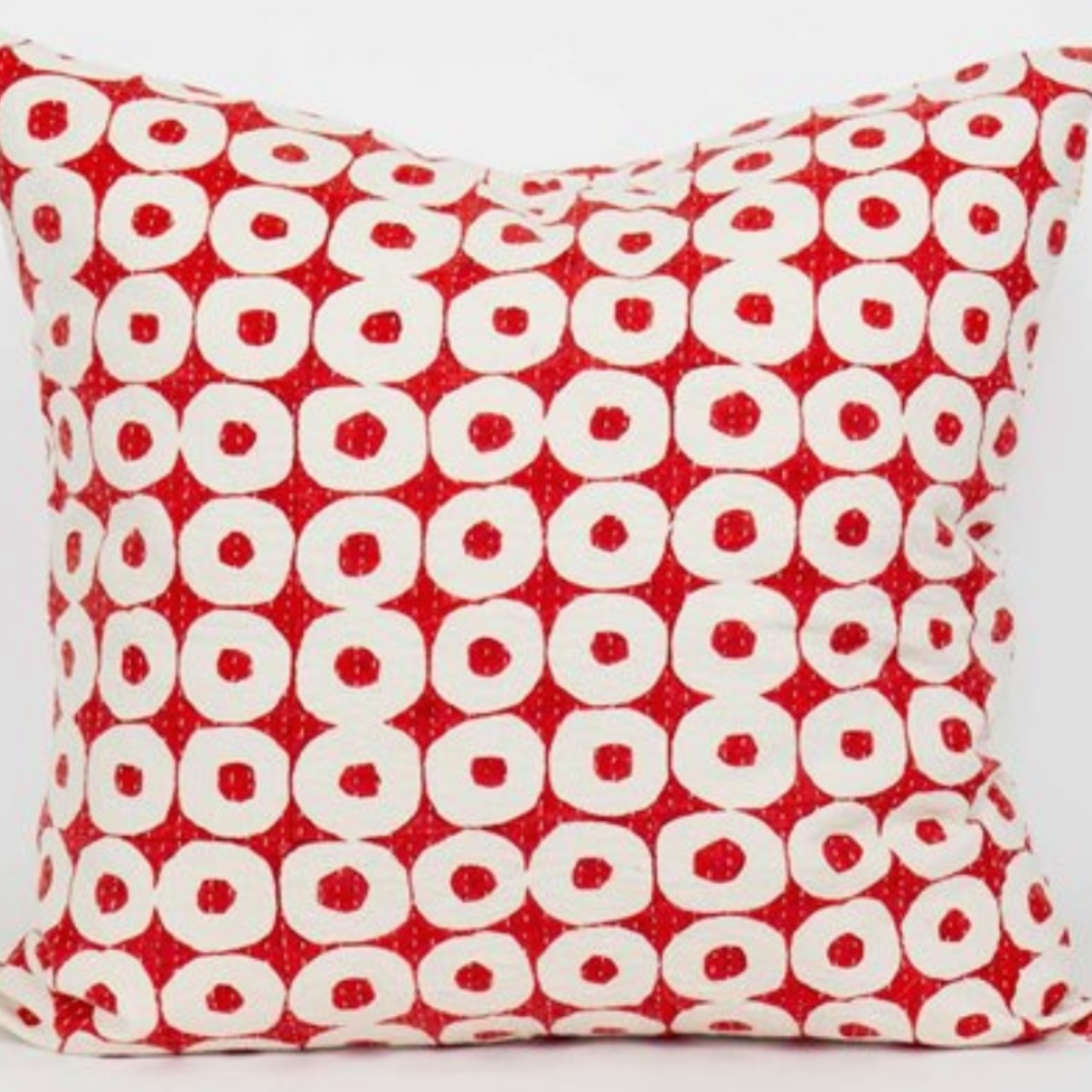 Red & White Circle Cushion - Bagel&Griff
