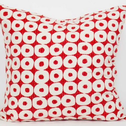 Red & White Circle Cushion - Bagel&Griff
