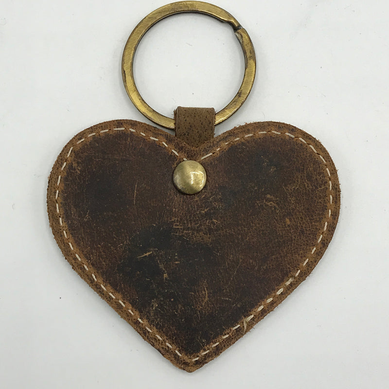 Leather Heart Key Ring - Bagel&Griff