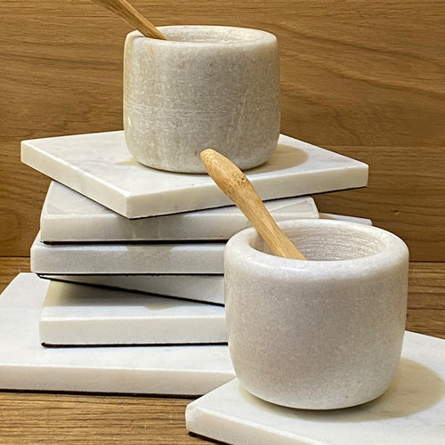 White Marble Coasters - Bagel&Griff