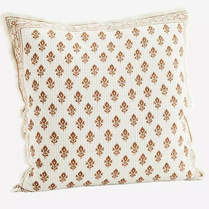 Rust & Ecru Printed Cushion