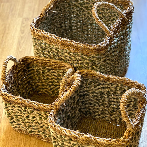 Olive Braided Baskets - Bagel&Griff
